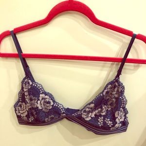 Navy blue lace bra